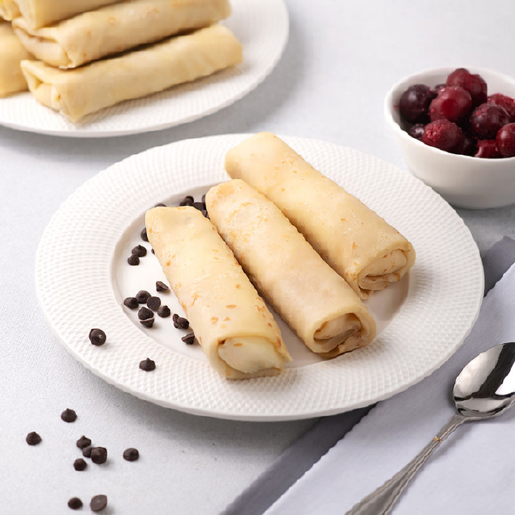 Млинці з шоколадом та вишнею